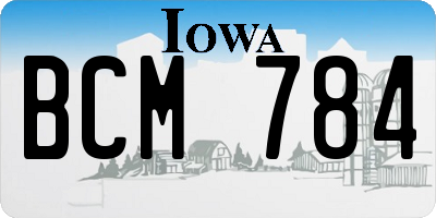 IA license plate BCM784