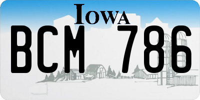 IA license plate BCM786