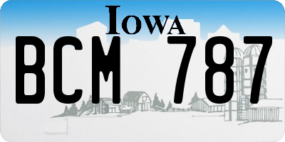 IA license plate BCM787