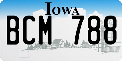 IA license plate BCM788