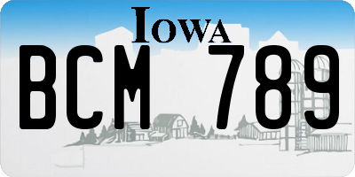 IA license plate BCM789