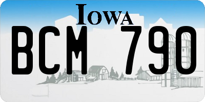 IA license plate BCM790