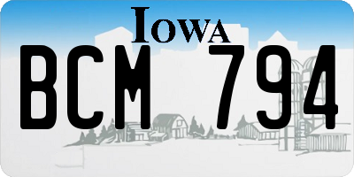 IA license plate BCM794