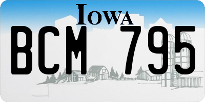 IA license plate BCM795