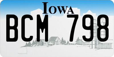 IA license plate BCM798