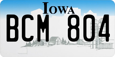 IA license plate BCM804