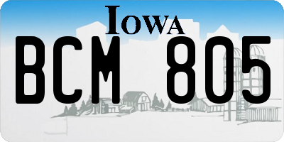IA license plate BCM805