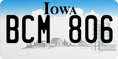 IA license plate BCM806