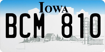 IA license plate BCM810