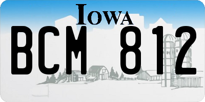 IA license plate BCM812