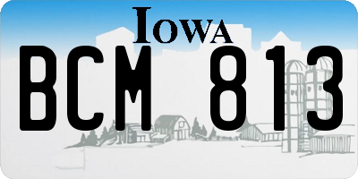 IA license plate BCM813