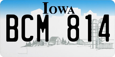 IA license plate BCM814
