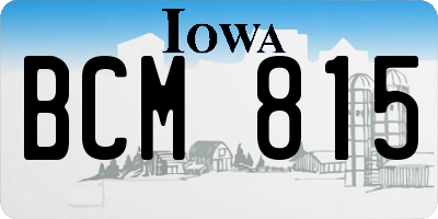 IA license plate BCM815