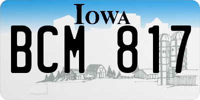 IA license plate BCM817