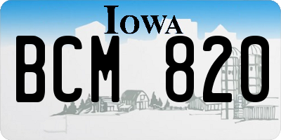 IA license plate BCM820