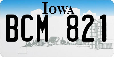 IA license plate BCM821