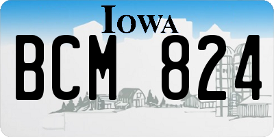 IA license plate BCM824