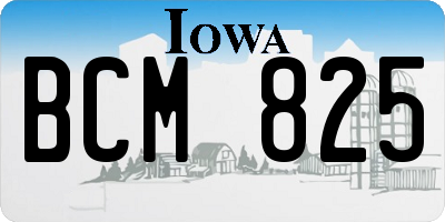 IA license plate BCM825