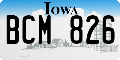 IA license plate BCM826