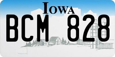 IA license plate BCM828