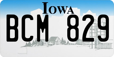 IA license plate BCM829