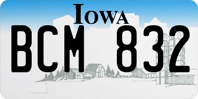 IA license plate BCM832