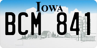 IA license plate BCM841
