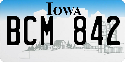 IA license plate BCM842