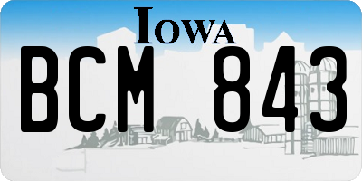 IA license plate BCM843