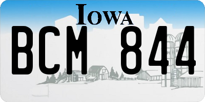 IA license plate BCM844