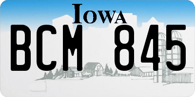 IA license plate BCM845