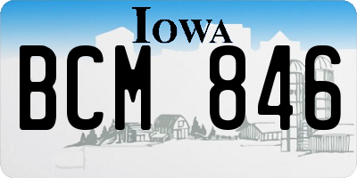 IA license plate BCM846