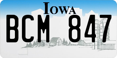IA license plate BCM847