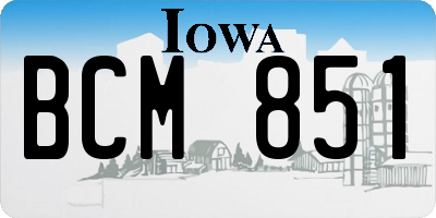 IA license plate BCM851