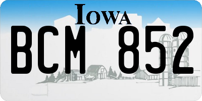 IA license plate BCM852