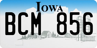 IA license plate BCM856