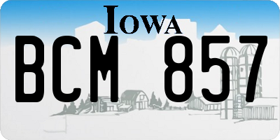 IA license plate BCM857
