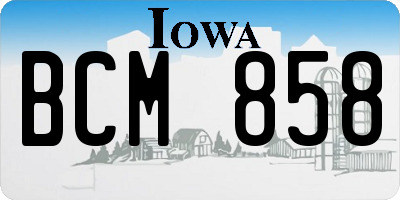 IA license plate BCM858