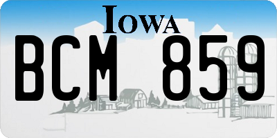 IA license plate BCM859