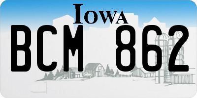 IA license plate BCM862