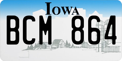IA license plate BCM864