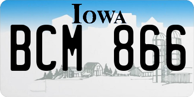 IA license plate BCM866