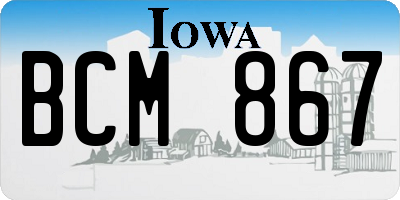 IA license plate BCM867