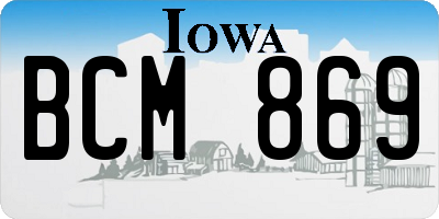 IA license plate BCM869