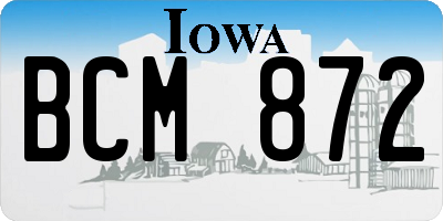IA license plate BCM872