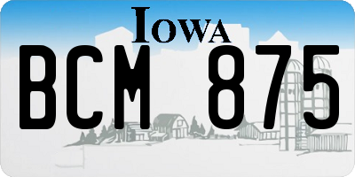 IA license plate BCM875
