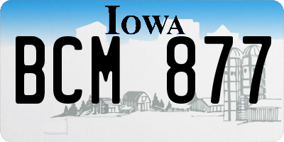 IA license plate BCM877