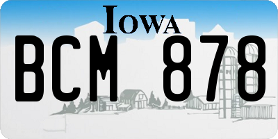 IA license plate BCM878