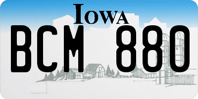 IA license plate BCM880