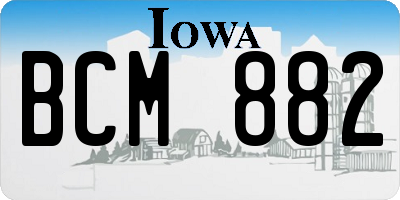 IA license plate BCM882